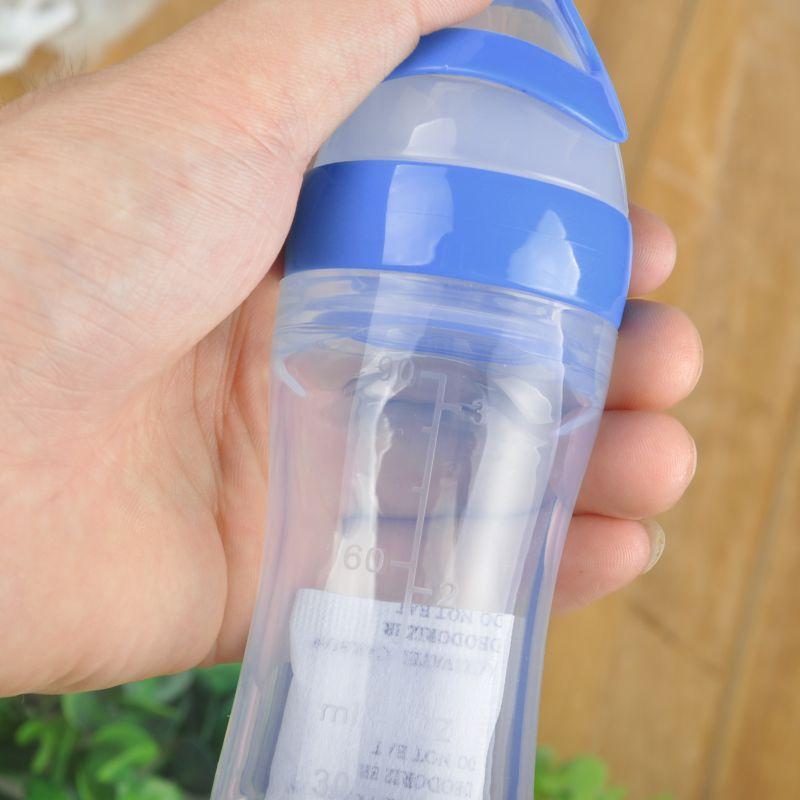 BABY SQUEEZING FEEDING BOTTLE WITH SPOON FEEDER - oyocrate