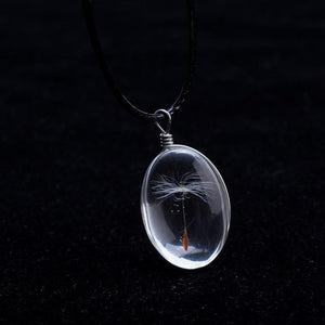 Crystal Glass Dandelion Necklace - oyocrate