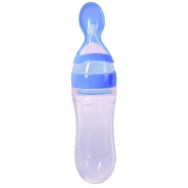 BABY SQUEEZING FEEDING BOTTLE WITH SPOON FEEDER - oyocrate