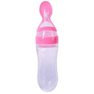 BABY SQUEEZING FEEDING BOTTLE WITH SPOON FEEDER - oyocrate