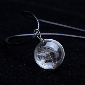 Crystal Glass Dandelion Necklace - oyocrate